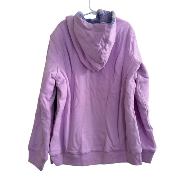 Lands' End Kids purple Reversible Sherpa Fleece Hoodie Full Zip Girls XXL 16/18 - Picture 4 of 9